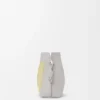 Medium Flamenco clutch in nappa calfskin Pale Grey/Light Citrine