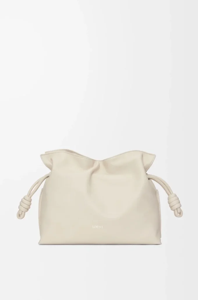 Medium Flamenco clutch in nappa calfskin Sea Salt Medium Flamenco clutch in nappa calfskin Sea Salt