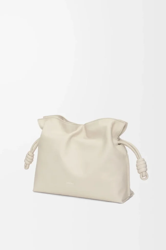 Medium Flamenco clutch in nappa calfskin Sea Salt Medium Flamenco clutch in nappa calfskin Sea Salt