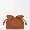 Medium Flamenco clutch in nappa calfskin Squirrel