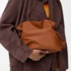 Medium Flamenco clutch in nappa calfskin Squirrel