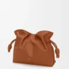 Medium Flamenco clutch in nappa calfskin Squirrel