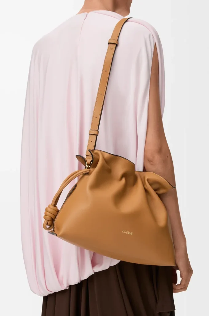 Medium Flamenco clutch in nappa calfskin Warm Desert Medium Flamenco clutch in nappa calfskin Warm Desert