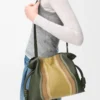 Medium Flamenco clutch Landscape in nappa calfskin Bottle Green/Ochre Medium Flamenco clutch Landscape in nappa calfskin Bottle Green/Ochre