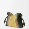 Medium Flamenco clutch Landscape in nappa calfskin Bottle Green/Ochre Medium Flamenco clutch Landscape in nappa calfskin Bottle Green/Ochre