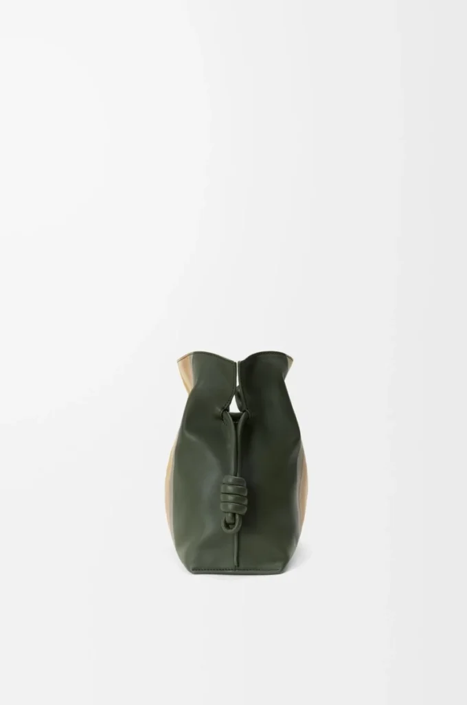 Medium Flamenco clutch Landscape in nappa calfskin Bottle Green/Ochre Medium Flamenco clutch Landscape in nappa calfskin Bottle Green/Ochre
