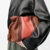 Medium Flamenco clutch Landscape in nappa calfskin Pecan/Parrot Pink Medium Flamenco clutch Landscape in nappa calfskin Pecan/Parrot Pink