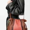 Medium Flamenco clutch Landscape in nappa calfskin Pecan/Parrot Pink Medium Flamenco clutch Landscape in nappa calfskin Pecan/Parrot Pink