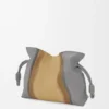 Medium Flamenco clutch Landscape in nappa calfskin Sparkling Grey/Butter Medium Flamenco clutch Landscape in nappa calfskin Sparkling Grey/Butter