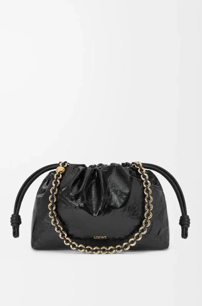Medium Flamenco purse in eel Black Medium Flamenco purse in eel Black