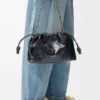 Medium Flamenco purse in eel Black Medium Flamenco purse in eel Black