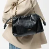 Medium Flamenco purse in eel Black Medium Flamenco purse in eel Black