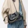 Medium Flamenco purse in eel Black Medium Flamenco purse in eel Black