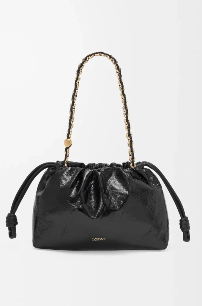 Medium Flamenco purse in eel Black Medium Flamenco purse in eel Black