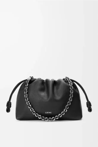 Medium Flamenco purse in fine grained calfskin Black
