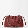 Medium Flamenco purse in fine grained calfskin Mahogany