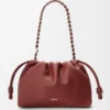 Medium Flamenco purse in fine grained calfskin Mahogany