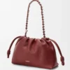 Medium Flamenco purse in fine grained calfskin Mahogany