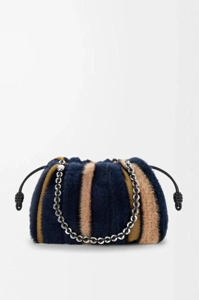 Medium Flamenco purse in jacquard knit Multicolor Deep Navy Medium Flamenco purse in jacquard knit Multicolor Deep Navy