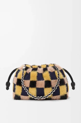 Medium Flamenco purse in jacquard knit Multicolor Deep Navy