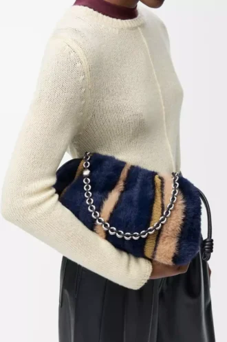 Medium Flamenco purse in jacquard knit Multicolor Deep Navy