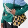 Medium Flamenco purse in jacquard knit Multicolor Deep Navy Medium Flamenco purse in jacquard knit Multicolor Deep Navy
