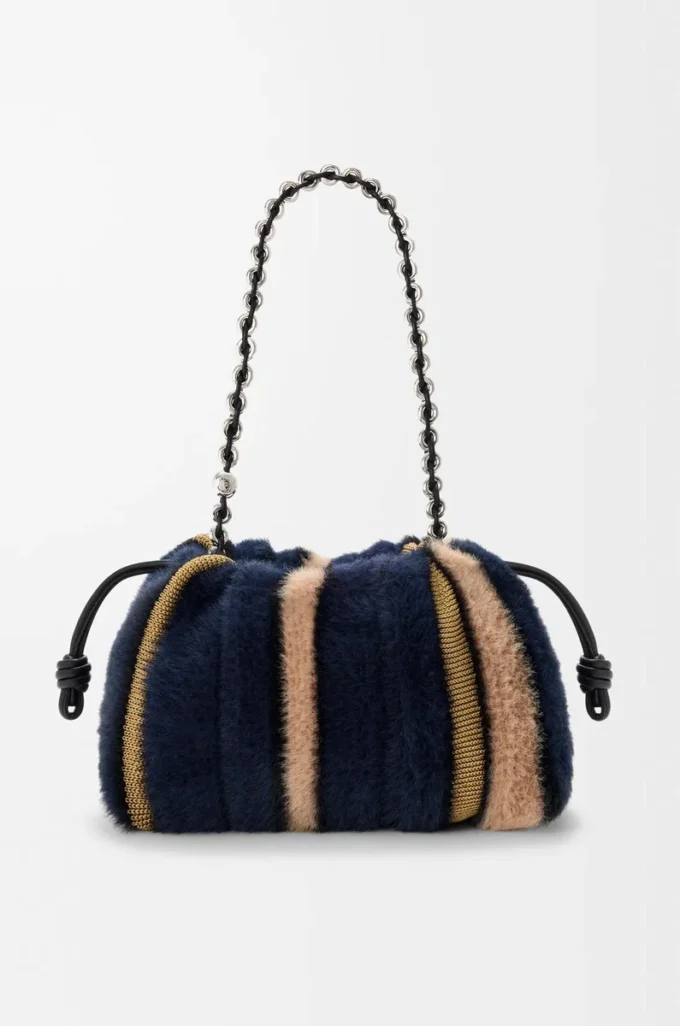Medium Flamenco purse in jacquard knit Multicolor Deep Navy Medium Flamenco purse in jacquard knit Multicolor Deep Navy