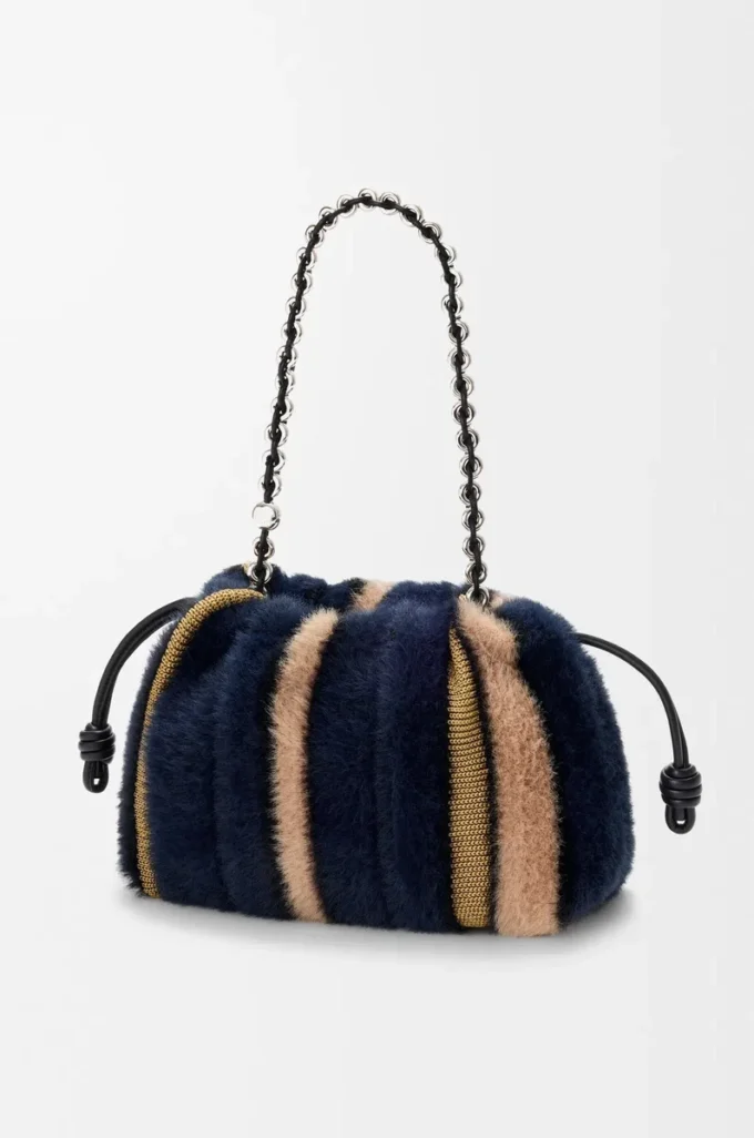 Medium Flamenco purse in jacquard knit Multicolor Deep Navy Medium Flamenco purse in jacquard knit Multicolor Deep Navy