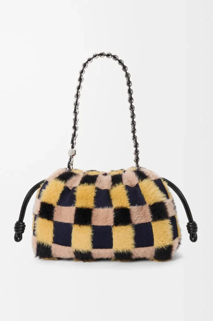 Medium Flamenco purse in jacquard knit Multicolor Deep Navy Medium Flamenco purse in jacquard knit Multicolor Deep Navy