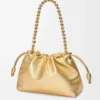 Medium Flamenco purse in laminated lambskin Gold Medium Flamenco purse in laminated lambskin Gold