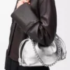 Medium Flamenco purse in laminated lambskin Silver Medium Flamenco purse in laminated lambskin Silver