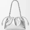 Medium Flamenco purse in laminated lambskin Silver Medium Flamenco purse in laminated lambskin Silver