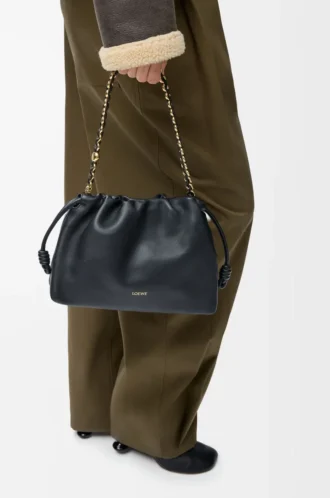Medium Flamenco purse in mellow nappa lambskin Black