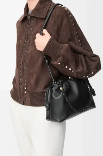 Medium Flamenco purse in mellow nappa lambskin Black