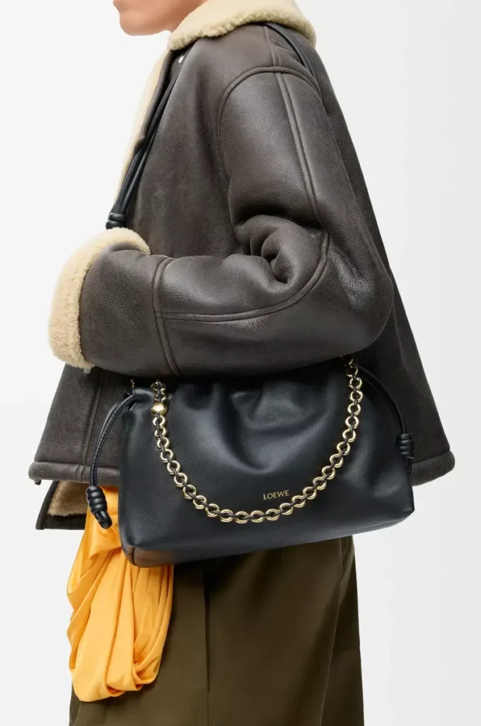 Medium Flamenco purse in mellow nappa lambskin Black Medium Flamenco purse in mellow nappa lambskin Black