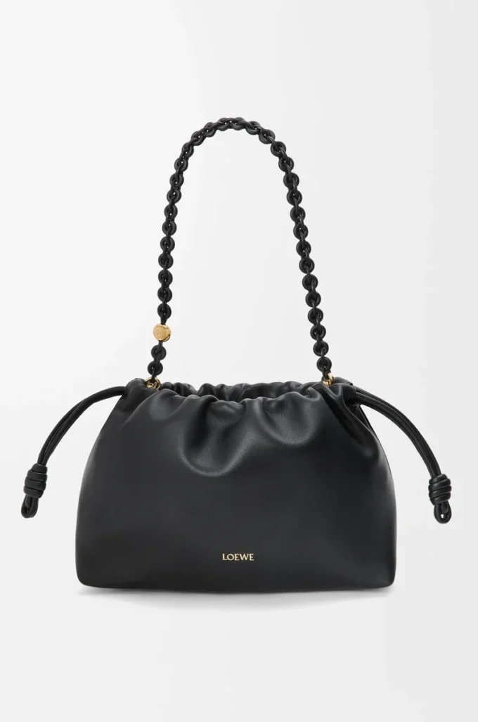 Medium Flamenco purse in mellow nappa lambskin Black