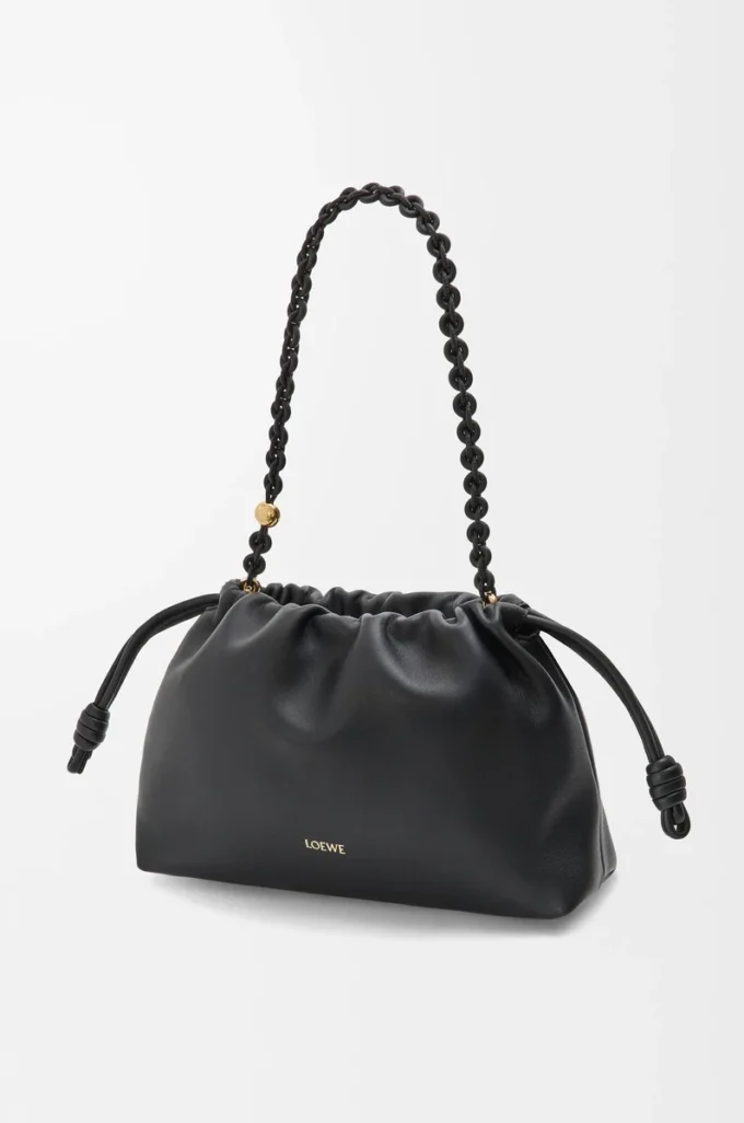Medium Flamenco purse in mellow nappa lambskin Black