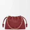 Medium Flamenco purse in mellow nappa lambskin Burnt Red
