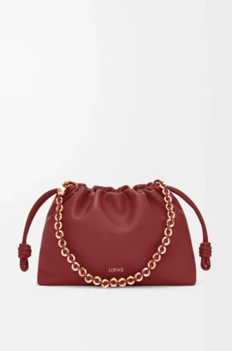 Medium Flamenco purse in mellow nappa lambskin Burnt Red