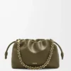 Medium Flamenco purse in mellow nappa lambskin Dark Khaki