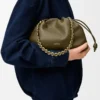 Medium Flamenco purse in mellow nappa lambskin Dark Khaki