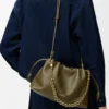 Medium Flamenco purse in mellow nappa lambskin Dark Khaki
