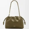 Medium Flamenco purse in mellow nappa lambskin Dark Khaki
