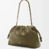 Medium Flamenco purse in mellow nappa lambskin Dark Khaki