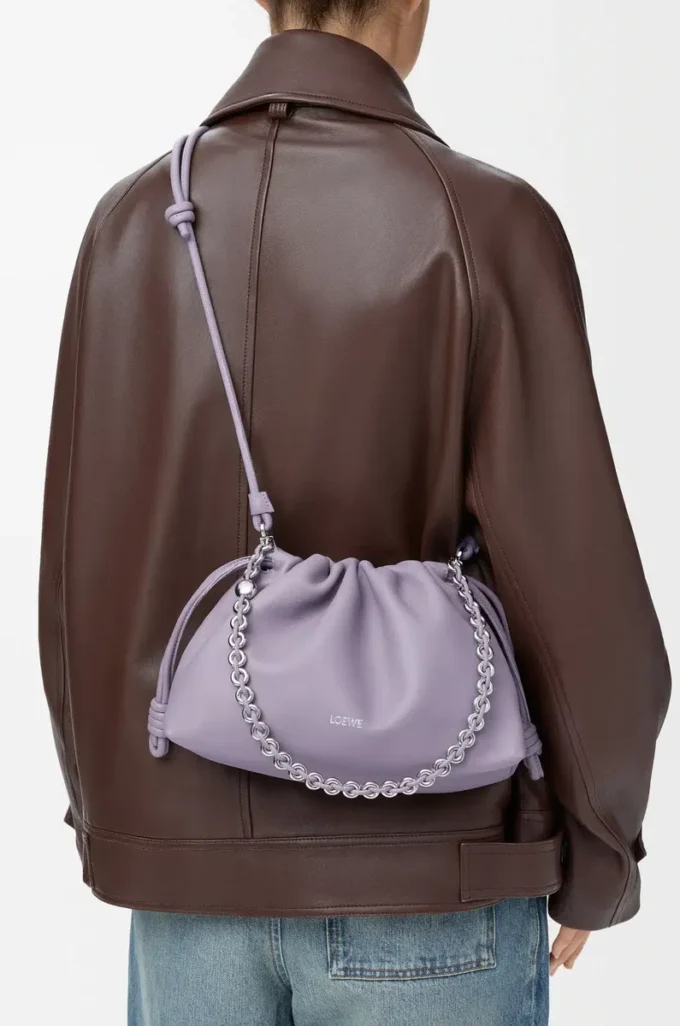 Medium Flamenco purse in mellow nappa lambskin Dirty Mauve Medium Flamenco purse in mellow nappa lambskin Dirty Mauve