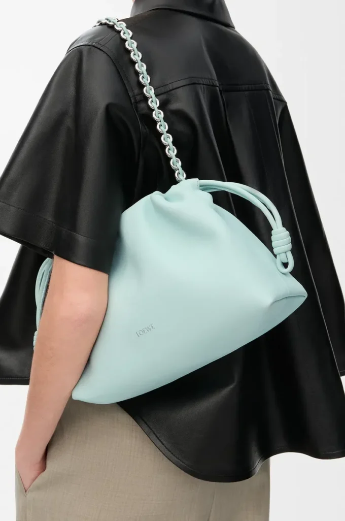 Medium Flamenco purse in mellow nappa lambskin Frozen Medium Flamenco purse in mellow nappa lambskin Frozen