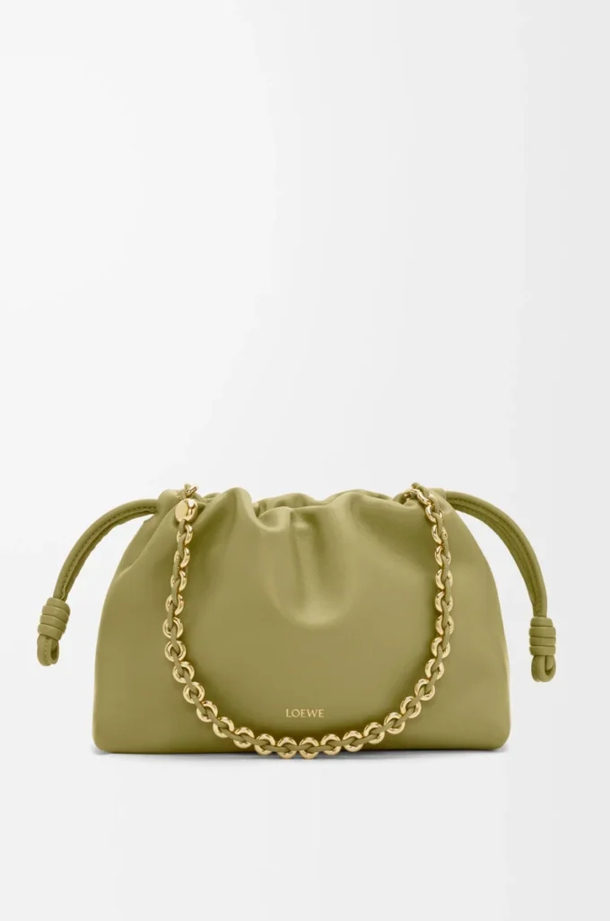 Medium Flamenco purse in mellow nappa lambskin Light Moss Medium Flamenco purse in mellow nappa lambskin Light Moss