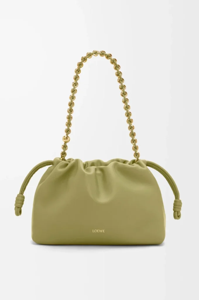 Medium Flamenco purse in mellow nappa lambskin Light Moss Medium Flamenco purse in mellow nappa lambskin Light Moss