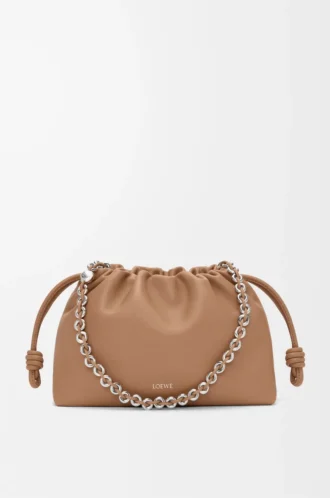 Medium Flamenco purse in mellow nappa lambskin Mocha