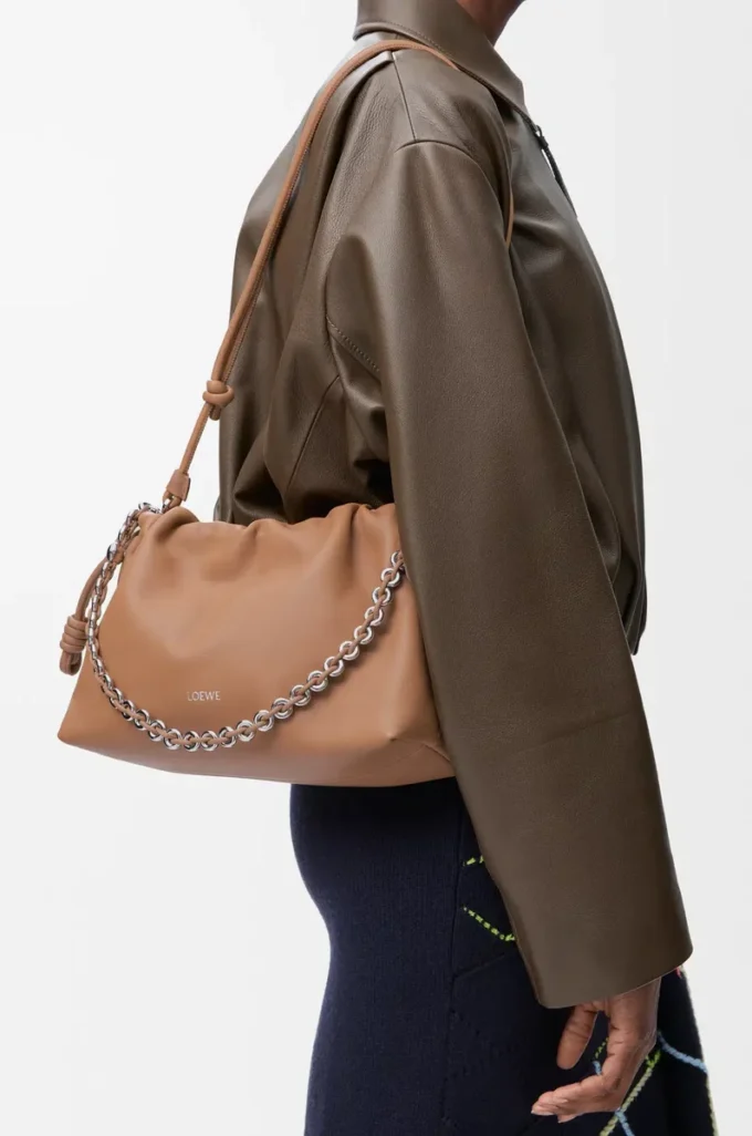 Medium Flamenco purse in mellow nappa lambskin Mocha Medium Flamenco purse in mellow nappa lambskin Mocha